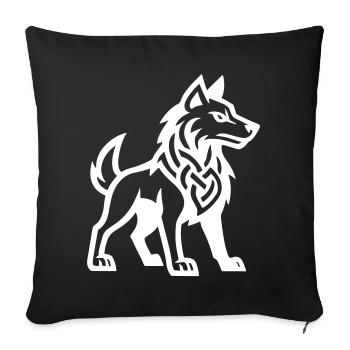 Loup Viking - Housse de coussin décorative 45 x 45 cm - noir - Devant
