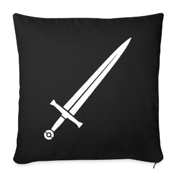 Chevalier Épée Vecteur Médiévale Fantastique - Housse de coussin décorative 45 x 45 cm - noir - Devant