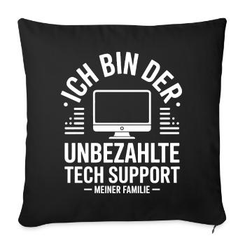 Unpaid Tech Support - Sofa pillowcase 17,3'' x 17,3'' (45 x 45 cm) - black - Front