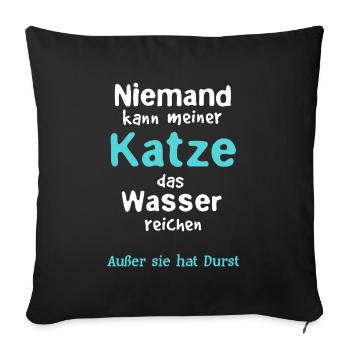 Zone d’eau des chats - Housse de coussin décorative 45 x 45 cm - noir - Devant