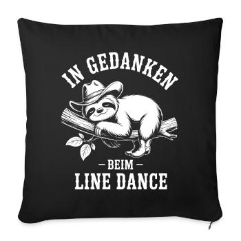 Le paresseux rêve de danse en ligne - Housse de coussin décorative 45 x 45 cm - noir - Devant