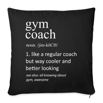 Définition de coach de gym : Instructeur de fitness drôle - Housse de coussin décorative 45 x 45 cm - noir - Devant