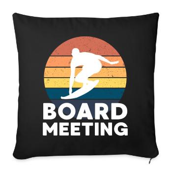 Surfing Board Meeting - Sofa pillowcase 17,3'' x 17,3'' (45 x 45 cm) - black - Front