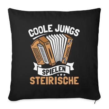 Accordion Cool Boys Styrian Accordion - Sofa pillowcase 17,3'' x 17,3'' (45 x 45 cm) - black - Front
