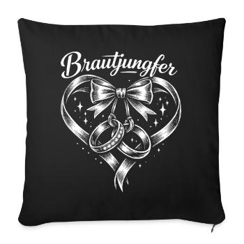 Bridesmaid Heart Rings with Bow - Sofa pillowcase 17,3'' x 17,3'' (45 x 45 cm) - black - Front
