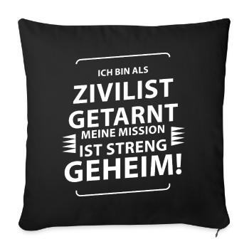 Karneval Kostüm  - Sofakissenbezug 45 x 45 cm - Schwarz - Vorne