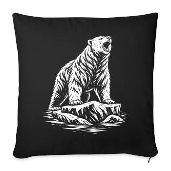 Tribal Polar Bear – Wild Polar Bear Motif - Sofa pillowcase 17,3'' x 17,3'' (45 x 45 cm) - black - Front