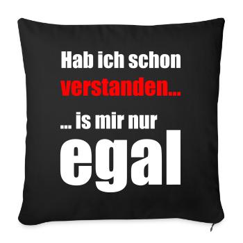 I understood, I don't care. - Sofa pillowcase 17,3'' x 17,3'' (45 x 45 cm) - black - Front