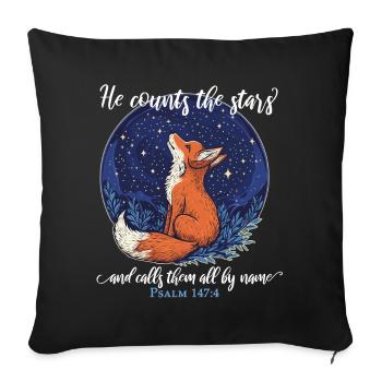 Fox Christian - Sofa pillowcase 17,3'' x 17,3'' (45 x 45 cm) - black - Front