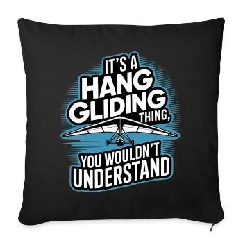 Hang gliders hang gliders Air sports enthusiasts - Sofa pillowcase 17,3'' x 17,3'' (45 x 45 cm) - black - Front