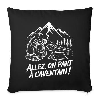 Adventure Backpacking Hiking - Sofa pillowcase 17,3'' x 17,3'' (45 x 45 cm) - black - Front