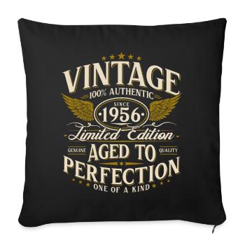 Cadeau rétro vintage pour le 70e anniversaire de 1956 - Housse de coussin décorative 45 x 45 cm - noir - Devant