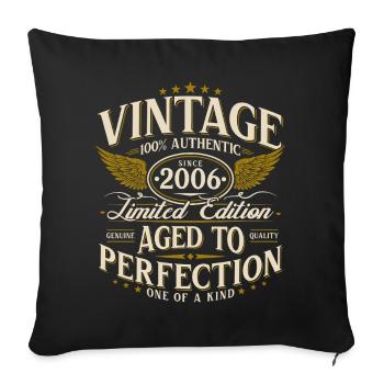 Cadeau d’anniversaire Vintage 2006 Vintage 2006 - Housse de coussin décorative 45 x 45 cm - noir - Devant
