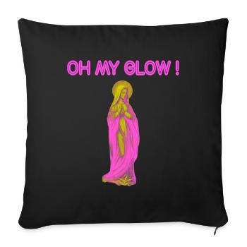 Oh My Glow Virgin Mary Gold Halo - Sofa pillowcase 17,3'' x 17,3'' (45 x 45 cm) - black - Front
