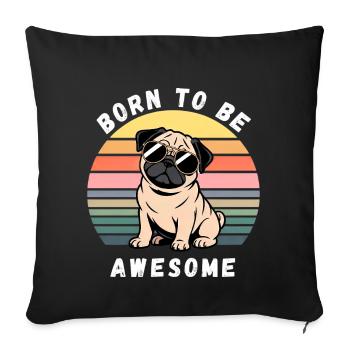 Né pour être génial, crépuscule - Housse de coussin décorative 45 x 45 cm - noir - Devant