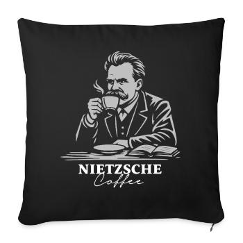 Nietzsche-Kaffeeporträt - Sofakissenbezug 45 x 45 cm - Schwarz - Vorne