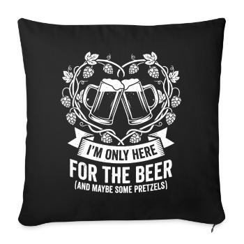 Prost: Bierfreunde stoßen an - Sofakissenbezug 45 x 45 cm - Schwarz - Vorne