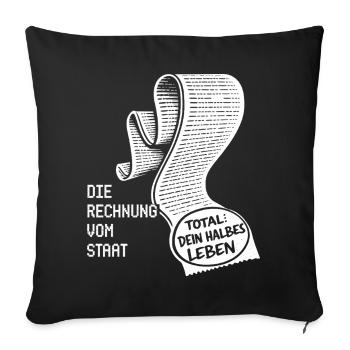La facture de l’État. Humour fiscal - Housse de coussin décorative 45 x 45 cm - noir - Devant