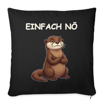 Funny Saying Otter - Sofa pillowcase 17,3'' x 17,3'' (45 x 45 cm) - black - Front
