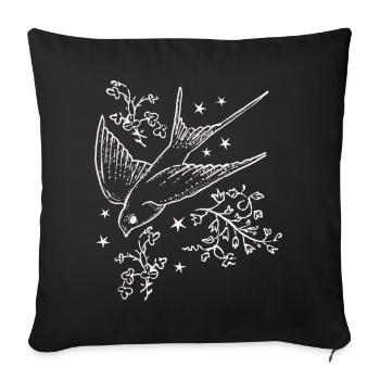 Swallow flight in star flight - Sofa pillowcase 17,3'' x 17,3'' (45 x 45 cm) - black - Front