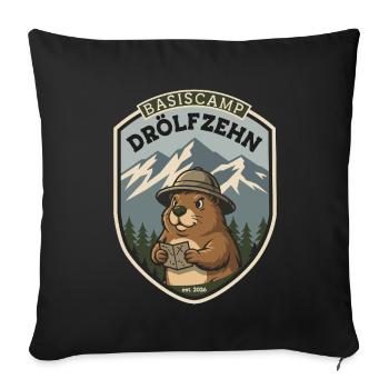 Basiscamp Drölfzehn – Das Patch vom Camp - RCCX - Sofakissenbezug 45 x 45 cm - Schwarz - Vorne