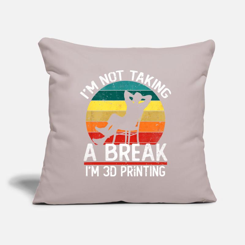 Je ne fais pas de pause, je fais de l’impression 3D, c’est drôle. Housse de coussin décorative 45 x 45 cm