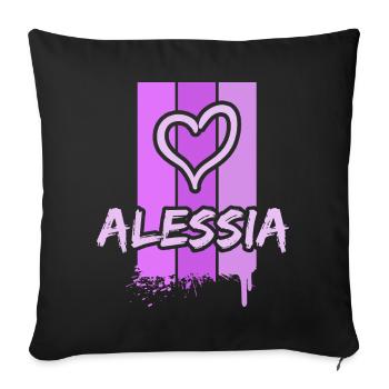 Gift idea Alessia - Sofa pillowcase 17,3'' x 17,3'' (45 x 45 cm) - black - Front