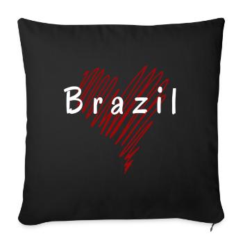 I love Brazil, heart Brazil - Sofa pillowcase 17,3'' x 17,3'' (45 x 45 cm) - black - Front