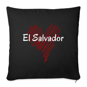 J’aime Le Salvador, j’aime Le Salvador, je c’est le cœur du Salvador - Housse de coussin décorative 45 x 45 cm - noir - Devant