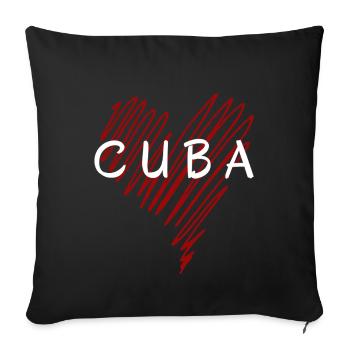 I love Cuba, heart Cuba - Sofa pillowcase 17,3'' x 17,3'' (45 x 45 cm) - black - Front