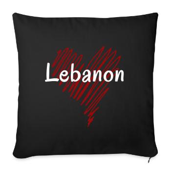 J’aime le Liban, c’est le cœur du Liban - Housse de coussin décorative 45 x 45 cm - noir - Devant