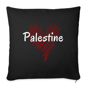 I love Palestine, heart Palestine - Sofa pillowcase 17,3'' x 17,3'' (45 x 45 cm) - black - Front