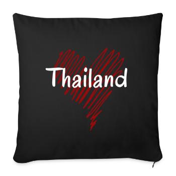 I love Thailand, heart Thailand - Sofa pillowcase 17,3'' x 17,3'' (45 x 45 cm) - black - Front