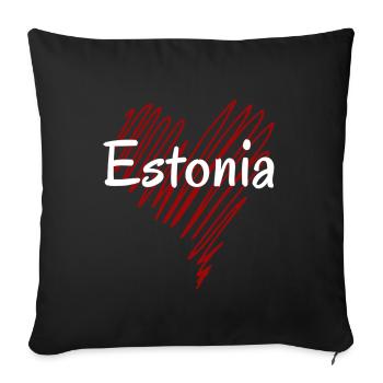 I love Estonia, heart Estonia - Sofa pillowcase 17,3'' x 17,3'' (45 x 45 cm) - black - Front