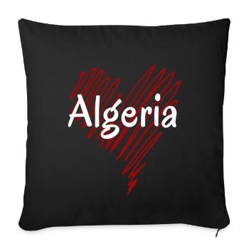 J’aime l’Algérie, c’est le cœur de l’Algérie - Housse de coussin décorative 45 x 45 cm - noir - Devant