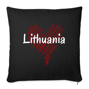 J’aime la Lituanie, c’est le cœur de la Lituanie - Housse de coussin décorative 45 x 45 cm - noir - Devant