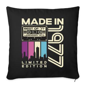 1977 Vintage Vintage Rétro Cadeau d’anniversaire - Housse de coussin décorative 45 x 45 cm - noir - Devant