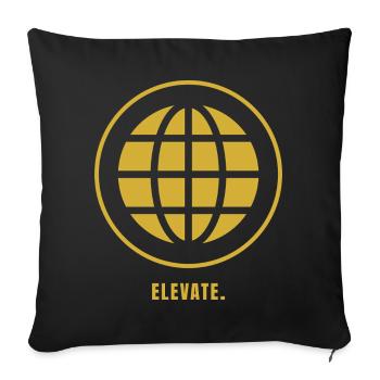 ELEVATE. Success Edition | Gold Mindset Design - Sofa pillowcase 17,3'' x 17,3'' (45 x 45 cm) - black - Front