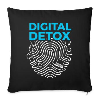 Détox numérique - Housse de coussin décorative 45 x 45 cm - noir - Devant