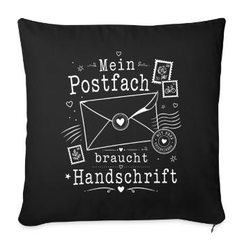 Analoge Freundschaft mit Briefcharme - Sofakissenbezug 45 x 45 cm - Schwarz - Vorne