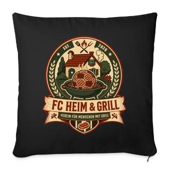 FC Heim & Grill - Sofakissenbezug 45 x 45 cm - Schwarz - Vorne