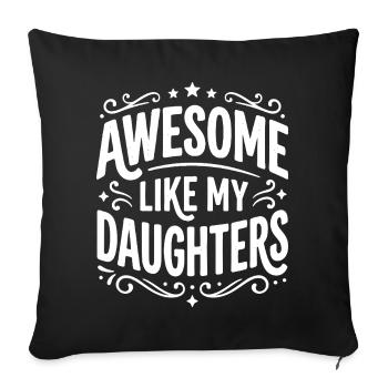 Géniale comme mes filles - Housse de coussin décorative 45 x 45 cm - noir - Devant