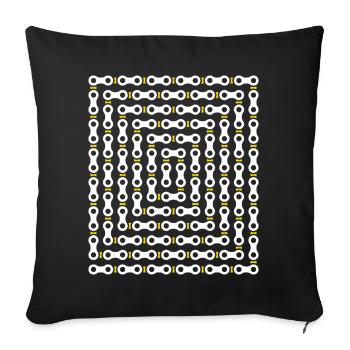 Bicycle Chain Pattern - Sofa pillowcase 17,3'' x 17,3'' (45 x 45 cm) - black - Front
