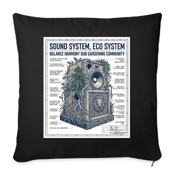 Reggae Soundsystem Eco - Housse de coussin décorative 45 x 45 cm - noir - Devant
