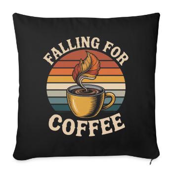 Falling For Coffee Retro Vintage Herbst - Sofakissenbezug 45 x 45 cm - Schwarz - Vorne