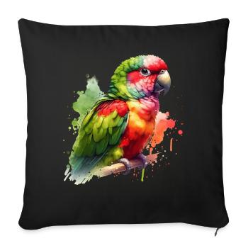 Alexandra Parakeet Gift - Sofa pillowcase 17,3'' x 17,3'' (45 x 45 cm) - black - Front