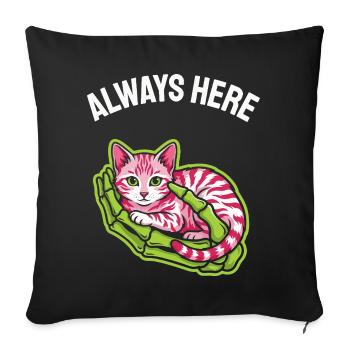 Always Fine Saying Cat Skeleton Hand Kitten - Sofa pillowcase 17,3'' x 17,3'' (45 x 45 cm) - black - Front