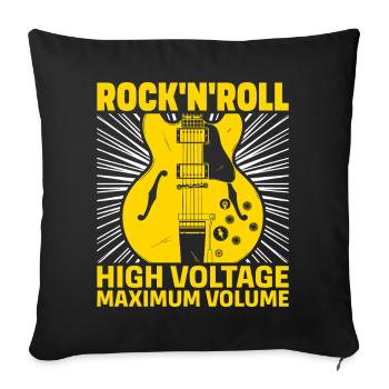 Rock'N'Roll High Voltage Guitar - Sofa pillowcase 17,3'' x 17,3'' (45 x 45 cm) - black - Front