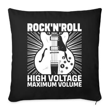 Rock'N'Roll High Voltage Guitar - Sofa pillowcase 17,3'' x 17,3'' (45 x 45 cm) - black - Front