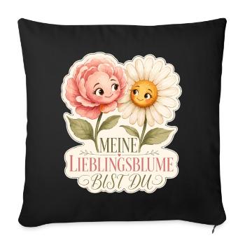 My favorite flower is you - Sofa pillowcase 17,3'' x 17,3'' (45 x 45 cm) - black - Front